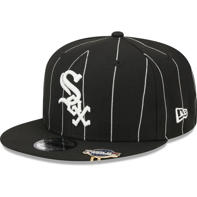 mutzen-flach-schwarz-snapback-9fifty-pinstripe-visor-clip-der-chicago-white-sox-mlb-von-new-era