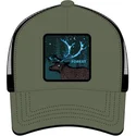 capslab-deer-forest-for2-beasts-green-and-black-trucker-hat