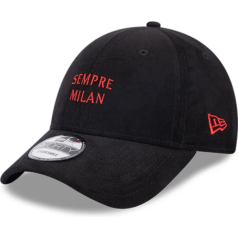 mutzen-gebogen-schwarz-verstellbares-band-sempre-milan-9forty-needle-cord-der-ac-milan-serie-a-von-new-era mutzen-gebogen-schwarz-verstellbares-band-sempre-milan-9forty-needle-cord-der-ac-milan-serie-a-von-new-era