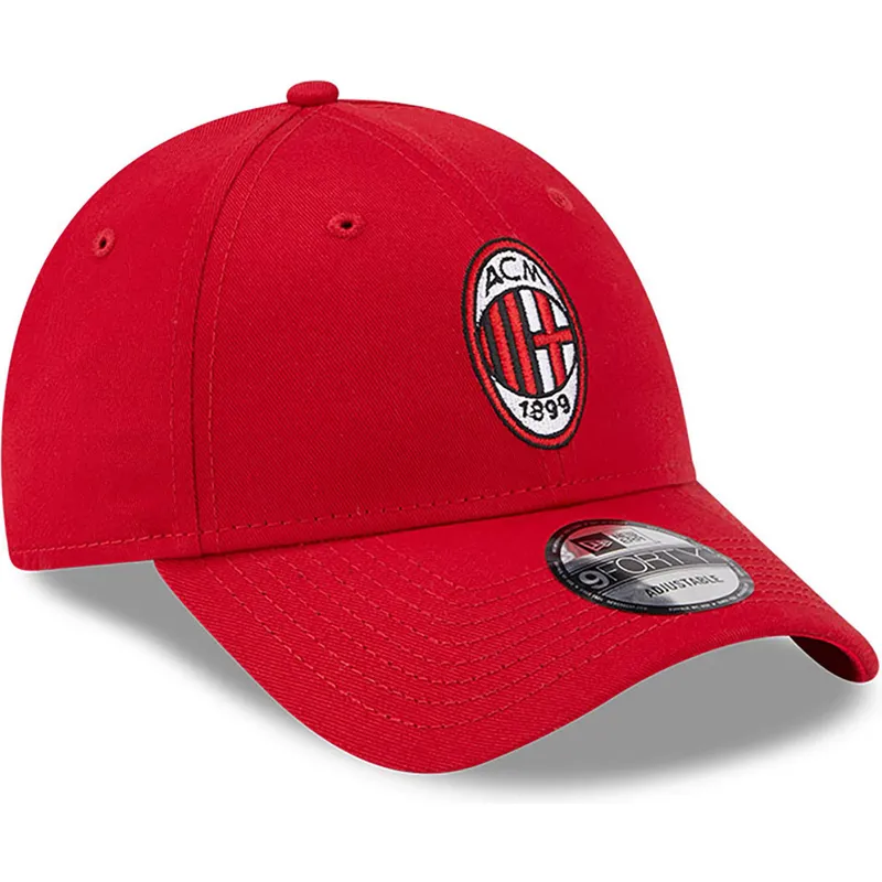 rote-verstellbare-curved-cap-9forty-core-von-ac-milan-serie-a-von-new-era
