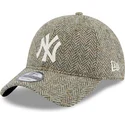 mutzen-gebogen-grau-verstellbares-band-9twenty-tweed-pack-der-new-york-yankees-mlb-von-new-era