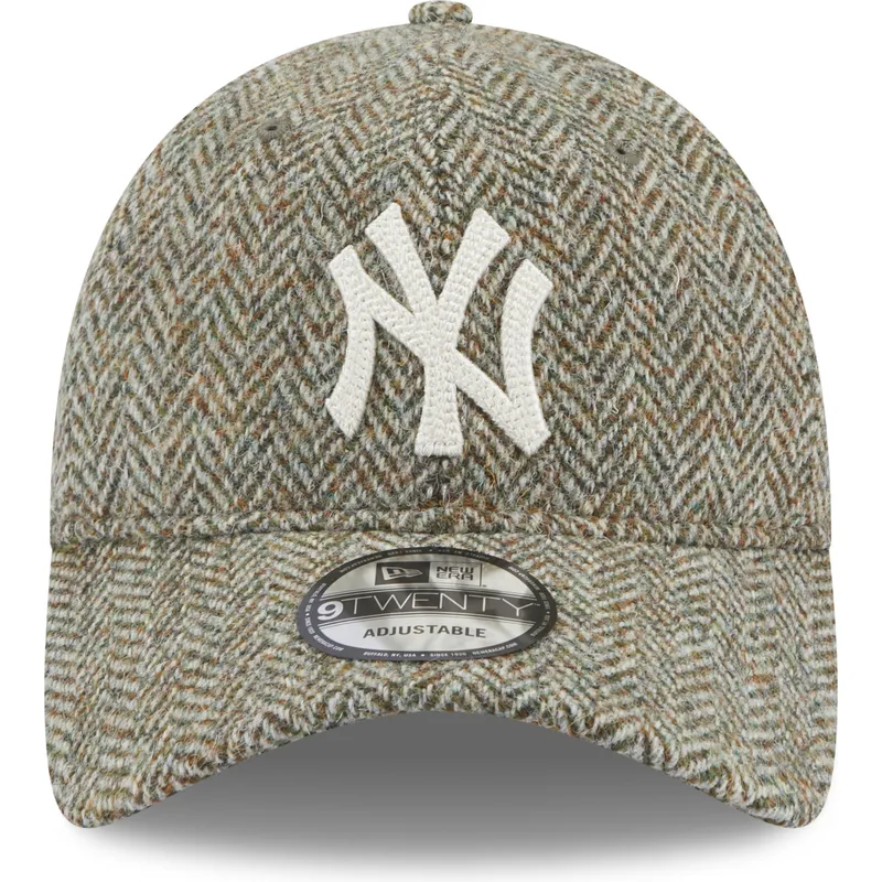 mutzen-gebogen-grau-verstellbares-band-9twenty-tweed-pack-der-new-york-yankees-mlb-von-new-era
