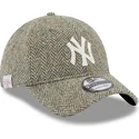 mutzen-gebogen-grau-verstellbares-band-9twenty-tweed-pack-der-new-york-yankees-mlb-von-new-era