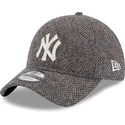 mutzen-gebogen-grau-verstellbares-band-9twenty-tweed-pack-der-new-york-yankees-mlb-von-new-era