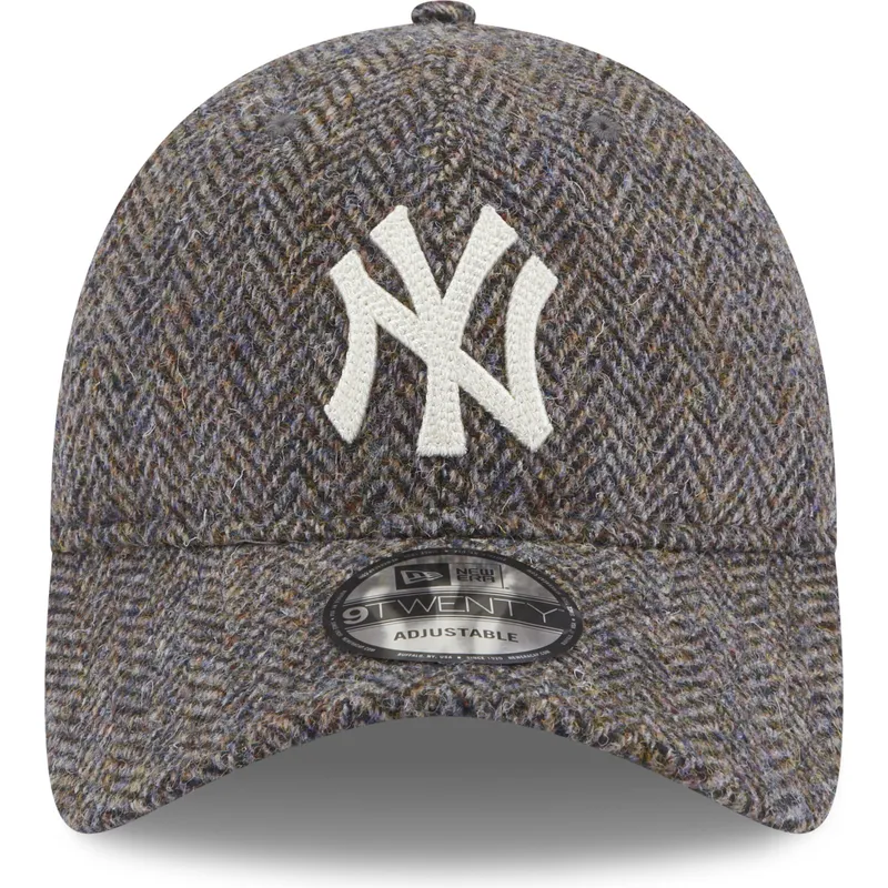 mutzen-gebogen-grau-verstellbares-band-9twenty-tweed-pack-der-new-york-yankees-mlb-von-new-era