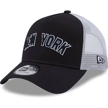 New Era A Frame Team Script New York Yankees MLB Navy Blue Trucker Hat