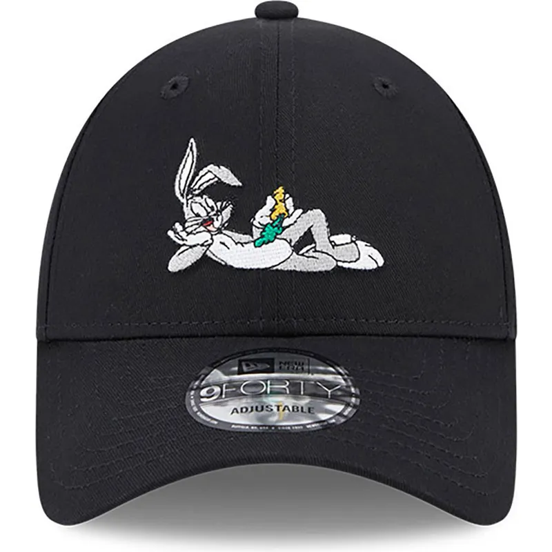 mutzen-gebogen-schwarz-verstellbares-band-9forty-der-bugs-bunny-looney-tunes-von-new-era