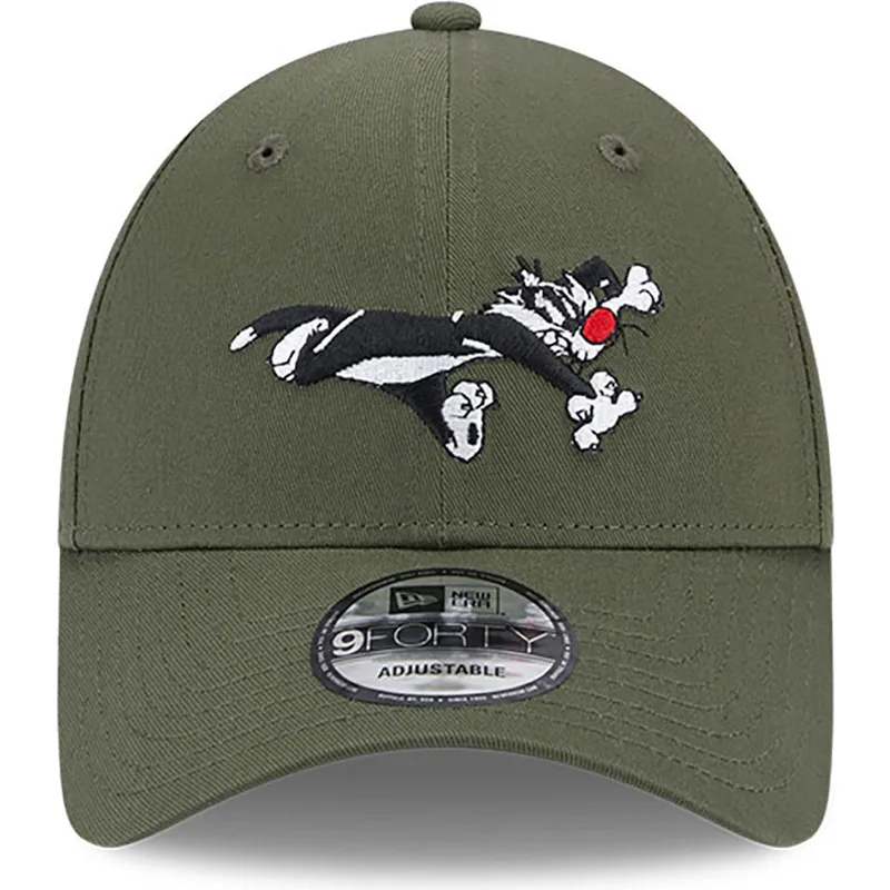 mutzen-gebogen-grun-verstellbares-band-9forty-der-silvestre-looney-tunes-von-new-era