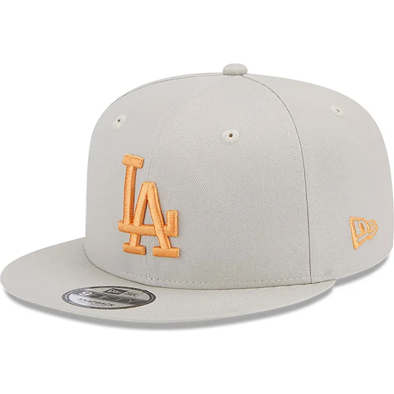 mutzen-flach-beige-snapback-9fifty-side-patch-der-los-angeles-dodgers-mlb-von-new-era