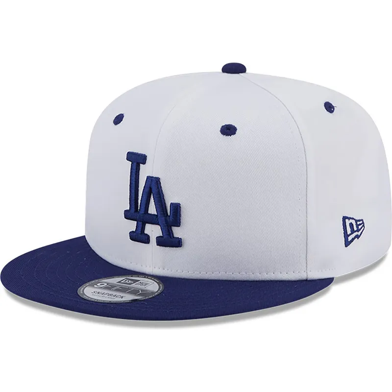 mutzen-flach-blau-snapback-9fifty-white-crown-patch-der-los-angeles-dodgers-mlb-von-new-era