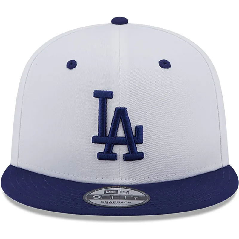 mutzen-flach-blau-snapback-9fifty-white-crown-patch-der-los-angeles-dodgers-mlb-von-new-era