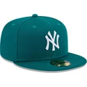 grune-flache-angepasste-59fifty-league-essential-kappe-der-new-york-yankees-mlb-von-new-era