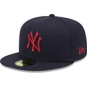 mutzen-flach-marineblau-angepasst-59fifty-league-essential-der-new-york-yankees-mlb-von-new-era