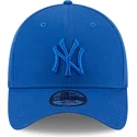 new-era-curved-brim-blue-logo-39thirty-league-essential-new-york-yankees-mlb-blue-fitted-cap