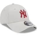 mutzen-gebogen-beige-verstellbares-band-9forty-league-essential-der-new-york-yankees-mlb-von-new-era