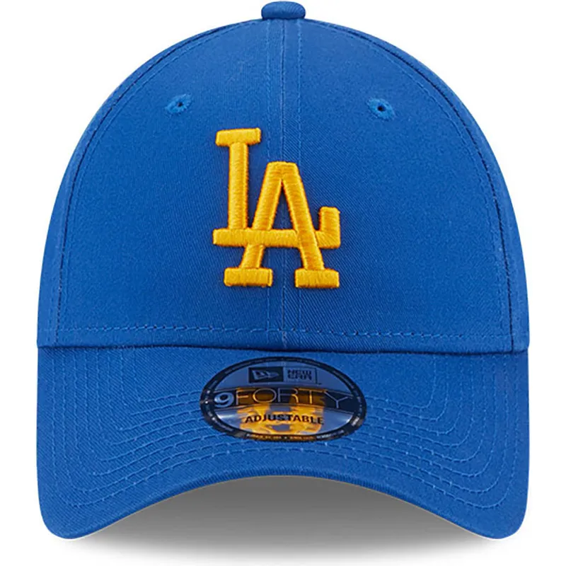mutzen-gebogen-blau-verstellbares-band-9forty-league-essential-der-los-angeles-dodgers-mlb-von-new-era