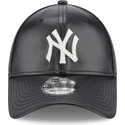 mutzen-gebogen-schwarz-verstellbares-band-9forty-leather-der-new-york-yankees-mlb-von-new-era