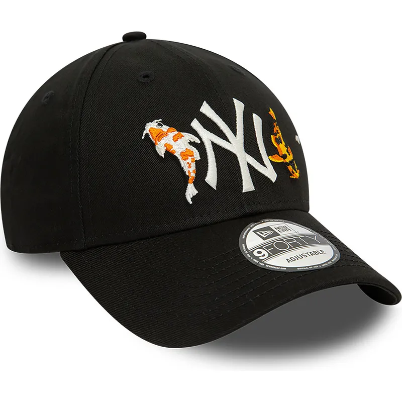 mutzen-gebogen-schwarz-verstellbares-band-9forty-koi-fish-der-new-york-yankees-mlb-von-new-era