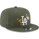 new-era-flat-brim-9fifty-koi-fish-los-angeles-dodgers-mlb-green-snapback-cap