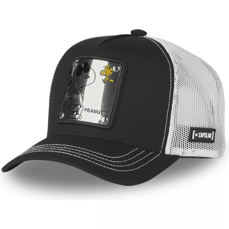 capslab-snoopy-joe-cool-naw5-peanuts-black-and-white-trucker-hat