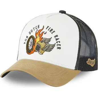 von-dutch-fire-racer-fir-beige-schwarz-und-braun-trucker-cap