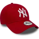 new-era-mlb-new-york-yankees-9forty-essential-verstellbare-rote-kinderkappe-mit-gebogenem-schirm