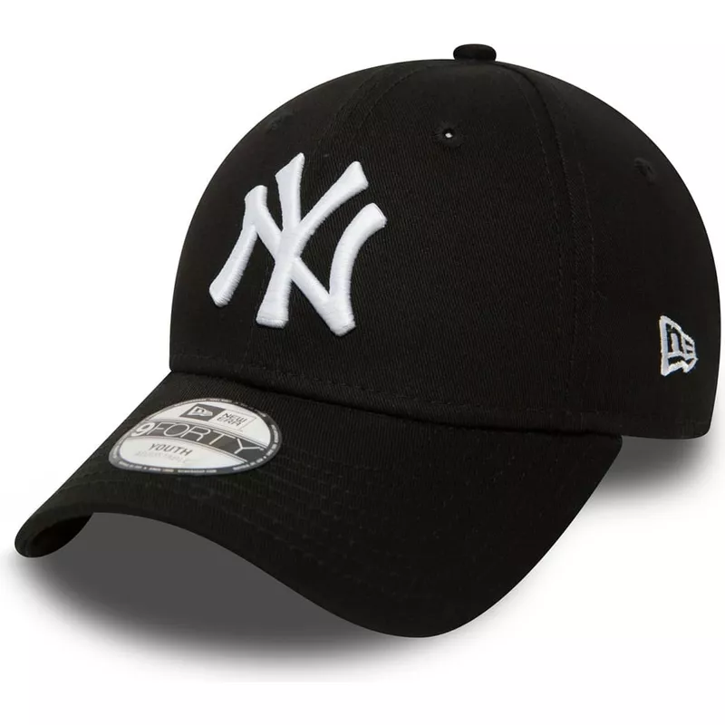 New Era Kinder Curved Cap 9FORTY schwarz MLB Brim Yankees Essential Adjustable New York