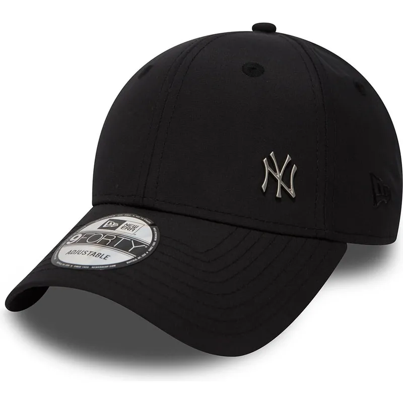 New Era Curved Brim 9FORTY Flawless Logo New York Yankees MLB Adjustable Cap schwarz Caphunters