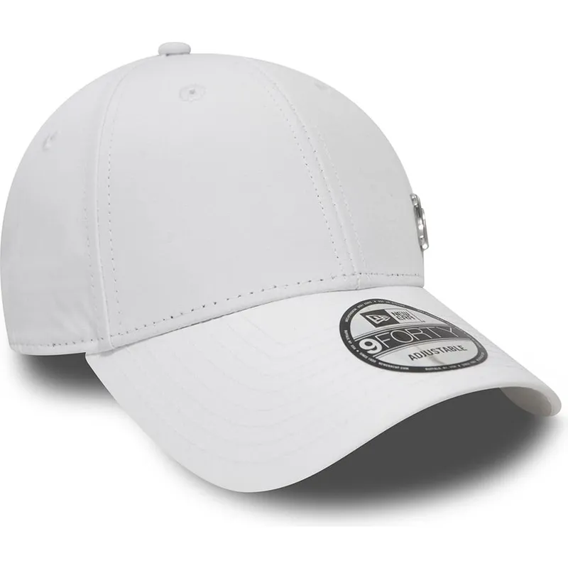 weisse-verstellbare-curved-cap-9forty-flawless-logo-der-new-york-yankees-mlb-von-new-era