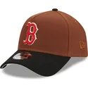 mutzen-gebogen-braun-snapback-9forty-a-frame-harvest-der-boston-red-sox-mlb-von-new-era