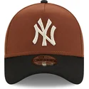 mutzen-gebogen-braun-snapback-9forty-a-frame-harvest-der-new-york-yankees-mlb-von-new-era