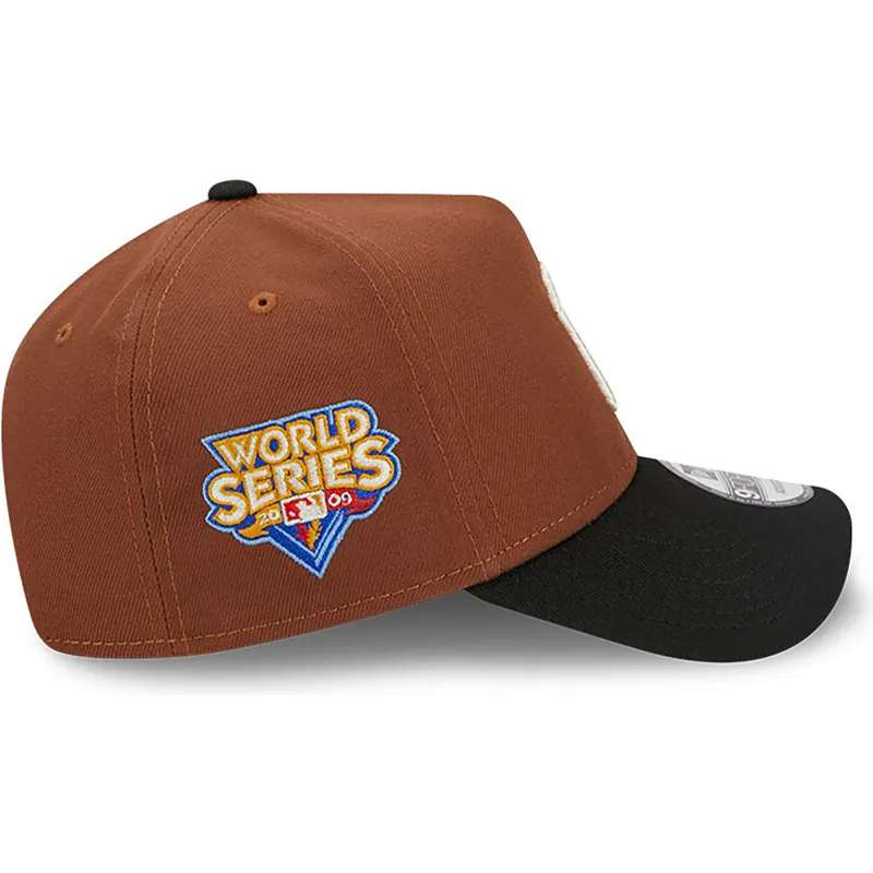 mutzen-gebogen-braun-snapback-9forty-a-frame-harvest-der-new-york-yankees-mlb-von-new-era