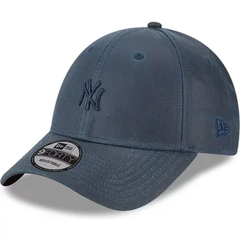 New Era Curved Brim Navy Blue Logo 9FORTY Millerain New York Yankees MLB Navy Blue Adjustable Cap