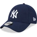 new-era-new-york-yankees-mlb-9forty-essential-melton-wool-verstellbare-dunkelblaue-kappe