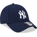 verstellbare-dunkelblaue-9forty-essential-melton-wool-kappe-der-new-york-yankees-mlb-von-new-era