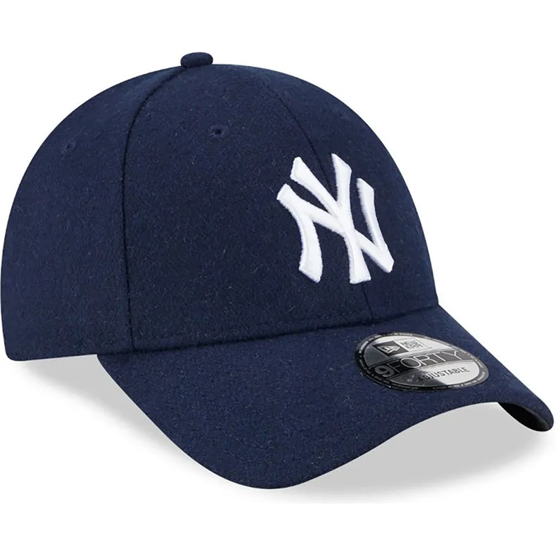 mutzen-gebogen-marineblau-verstellbares-band-9forty-essential-melton-wool-der-new-york-yankees-mlb-von-new-era mutzen-gebogen-marineblau-verstellbares-band-9forty-essential-melton-wool-der-new-york-yankees-mlb-von-new-era