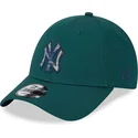 verstellbare-grune-9forty-check-infill-kappe-new-york-yankees-mlb-von-new-era