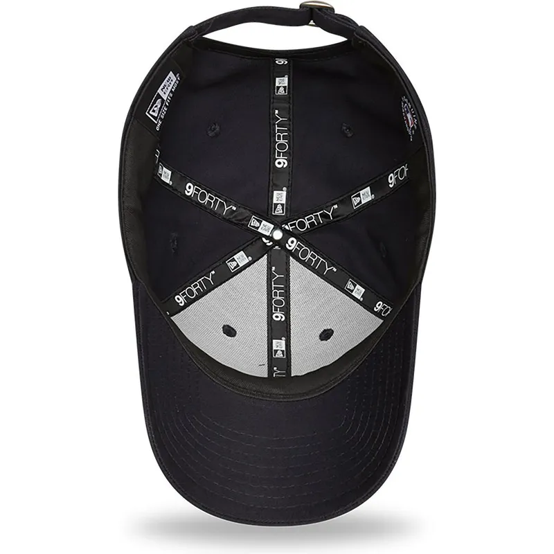 marineblaue-verstellbare-curved-cap-9forty-check-infill-der-los-angeles-dodgers-mlb-von-new-era