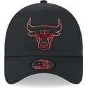 chicago-bulls-nba-new-era-a-frame-foil-pack-schwarze-snapback-kappe-mit-gebogenem-schirm