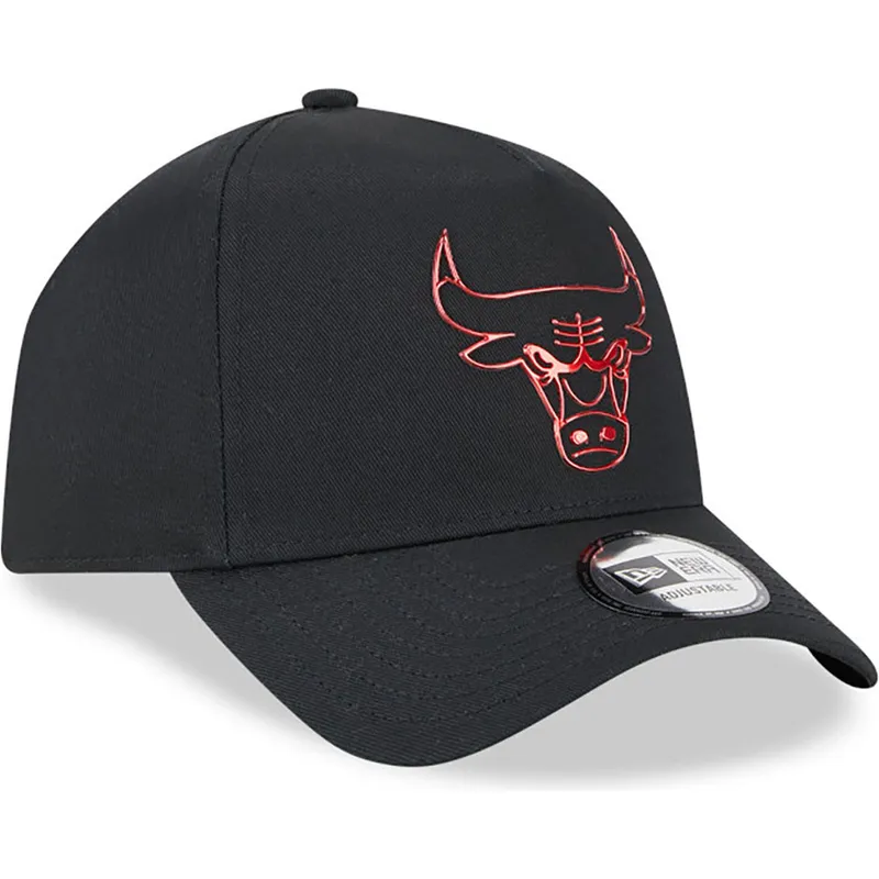 schwarze-gebogene-snapback-kappe-a-frame-foil-pack-der-chicago-bulls-nba-von-new-era