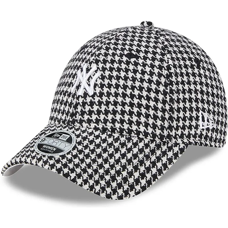 mutzen-gebogen-schwarz-verstellbares-band-9forty-houndstooth-der-new-york-yankees-mlb-von-new-era mutzen-gebogen-schwarz-verstellbares-band-9forty-houndstooth-der-new-york-yankees-mlb-von-new-era