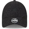 new-era-new-york-yankees-mlb-9forty-hypertexture-damen-verstellbare-schwarze-kappe-mit-schwarzem-logo