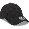 new-era-new-york-yankees-mlb-9forty-hypertexture-damen-verstellbare-schwarze-kappe-mit-schwarzem-logo