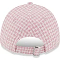mutzen-gebogen-rosa-verstellbares-band-9forty-houndstooth-der-los-angeles-dodgers-mlb-von-new-era