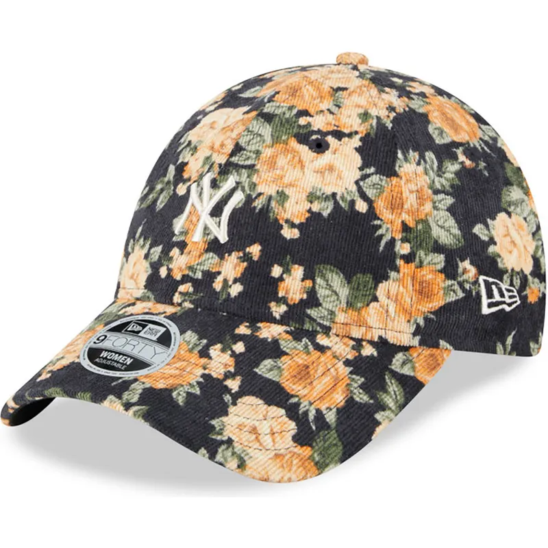 mutzen-gebogen-marineblau-verstellbares-band-9forty-floral-cord-der-new-york-yankees-mlb-von-new-era