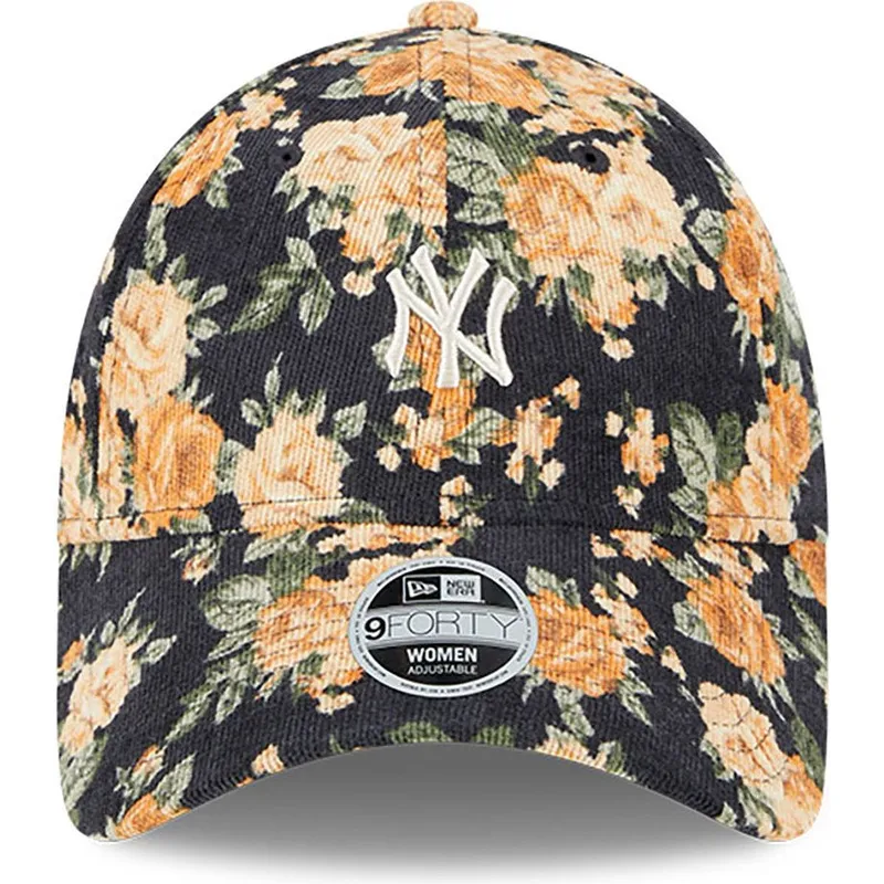 mutzen-gebogen-marineblau-verstellbares-band-9forty-floral-cord-der-new-york-yankees-mlb-von-new-era