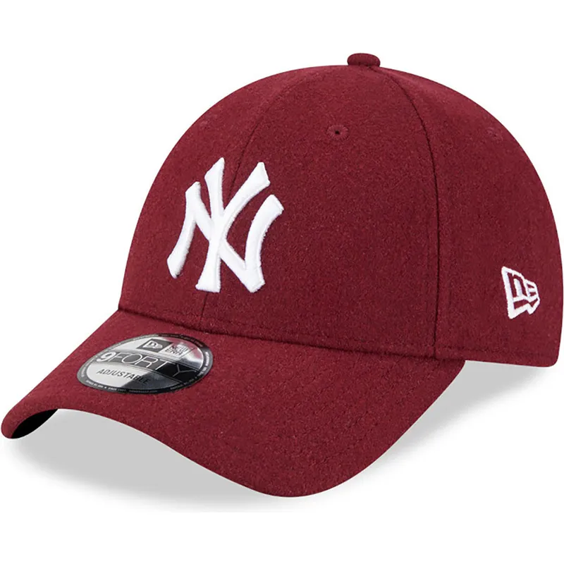 mutzen-gebogen-rot-verstellbares-band-9forty-essential-melton-wool-der-new-york-yankees-mlb-von-new-era