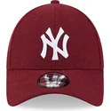 new-era-new-york-yankees-mlb-9forty-essential-melton-wool-verstellbare-rote-kappe