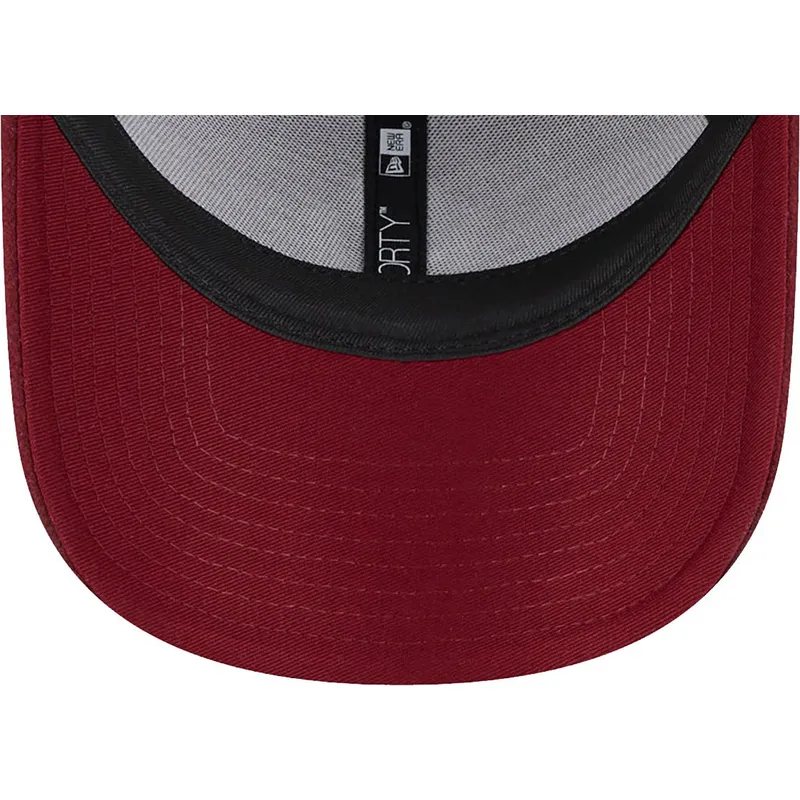 9forty-essential-melton-wool-verstellbare-rote-kappe-mit-gebogenem-schirm-der-new-york-yankees-mlb-von-new-era