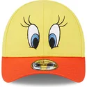 verstellbare-gelb-orangefarbene-9forty-kinder-cap-mit-gebogenem-schirm-tweety-looney-tunes-von-new-era